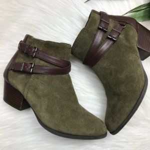 ALEX MARIE BOOTIES FAUX SUEDE GREEN SIZE 5.5 NWT